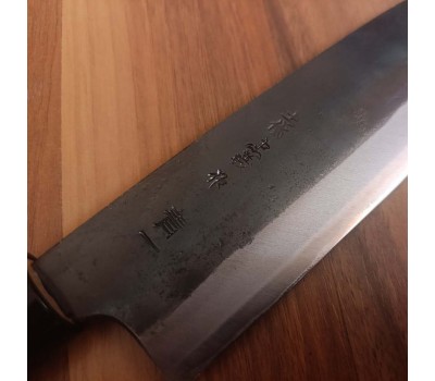 Японський кухонний ніж Tadayoshi Tokaji Santoku - Blue Steel 185mm