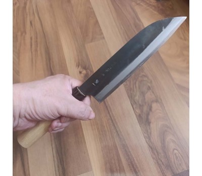 Японський кухонний ніж Tadayoshi Tokaji Santoku - Blue Steel 185mm