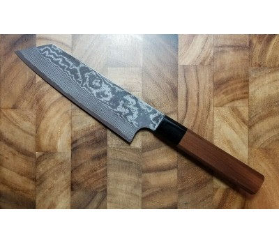 Кухарський ніж зі сталі R2 Damascus з клинком Bunka 165 мм, Etsu (Ittetsu)