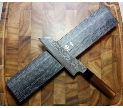 Кухарський ніж зі сталі R2 Damascus з клинком Bunka 165 мм, Etsu (Ittetsu)