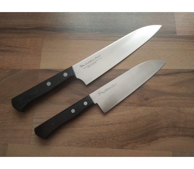 Golden Deer ATS34 японський кухарський ніж Сантоку (Santoku) 140 мм
