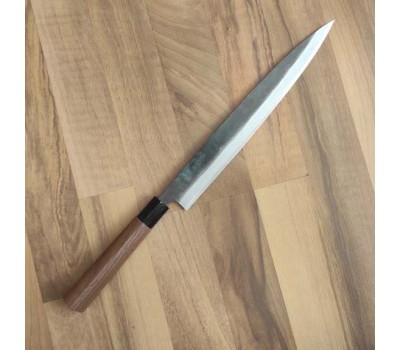 HONMAMON "MOTOKANE" Sashimi Hocho Янагіба, вуглецева сталь Aogami # 1, 3 шари, клинок 270 мм (подвійний скіс) , Японія 