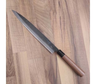 HONMAMON "MOTOKANE" Sashimi Hocho Янагіба, вуглецева сталь Aogami # 1, 3 шари, клинок 270 мм (подвійний скіс) , Японія 