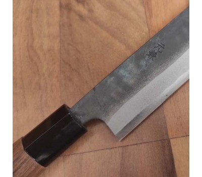 HONMAMON "MOTOKANE" Sashimi Hocho Янагіба, вуглецева сталь Aogami # 1, 3 шари, клинок 270 мм (подвійний скіс) , Японія 