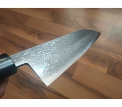 HONMAMON  Дамаська сталь, Aogami # 2 ніж (Santoku) 180 мм