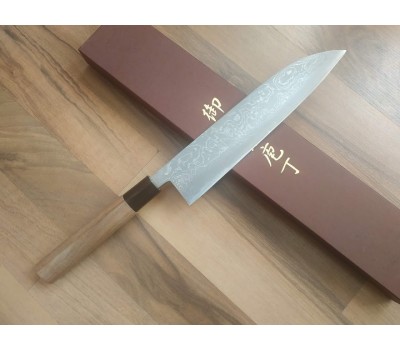 HONMAMON HANAKUMAGAWA  Дамаська сталь, Aogami # 2 ніж (Gyuto) 210 мм