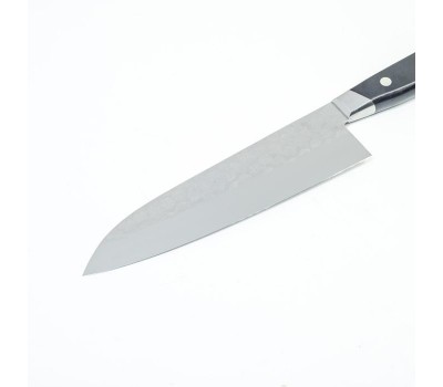 HONMAMON  Молотковий ламінат, Aogami # 2 ніж шеф (Santoku) 180 мм