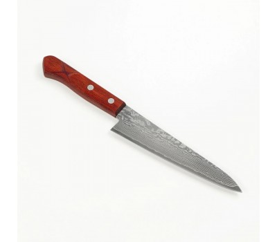 HONMAMON - TANAKA Дамаська сталь, R2 HSS ніж (Petty) 155 мм HONMAMON - TANAKA Дамаська сталь, R2 HSS ніж (Petty) 155 мм