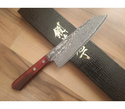 HONMAMON - TANAKA Дамаська сталь, R2 HSS ніж (Santoku) 170 мм