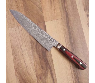 Yoshimi Kato  SG2 японський кухарський ніж Шеф 210мм Чорний Дамаск