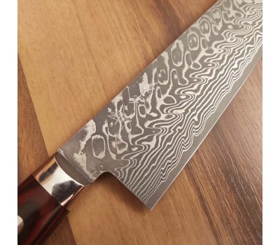 Yoshimi Kato  SG2 японський кухарський ніж Шеф 210мм Чорний Дамаск
