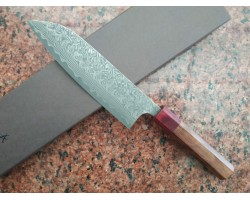 Yoshimi Kato  SG2 Santoku 170мм Black Damascus-foto4