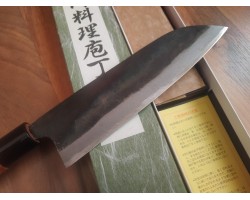 Tomita Double beveled Santoku ніж Blue Steel 175mm-foto4