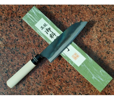 Японський кухонний ніж  Tomita  Santoku - Blue Steel 175mm