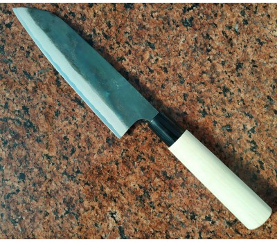 Японський кухонний ніж  Tomita  Santoku - Blue Steel 175mm