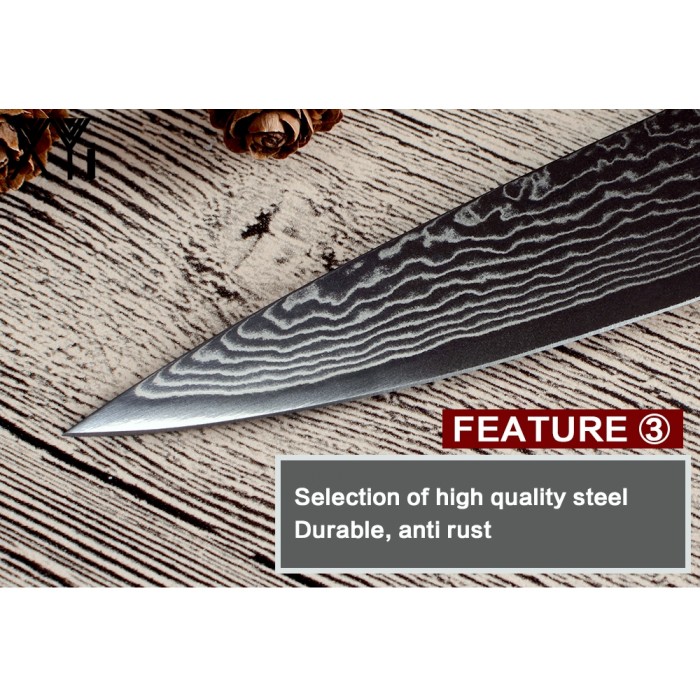 XYj Damascus Gyuto, шеф ніж, 190мм-foto4