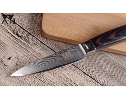 XYj Damascus Paring, овочевий ніж, 88мм-foto2