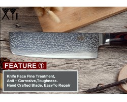 XYj Damascus Nakiri, ніж для нарізки, 165мм-foto2