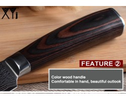 XYj Damascus Gyuto, шеф ніж, 190мм-foto5