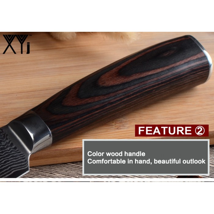 XYj Damascus Gyuto, шеф ніж, 190мм-foto5