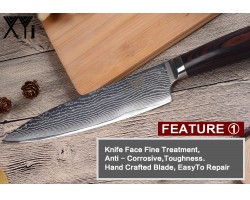 XYj Damascus Gyuto, шеф ніж, 193мм-foto5