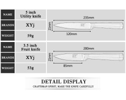 Набір ножів із нержавіючої сталі  7cr17 XYj 4 шт-foto11