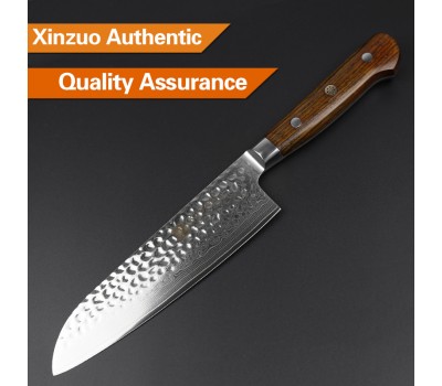 Xinzuo Yun Damascus Santoku knife 180mm