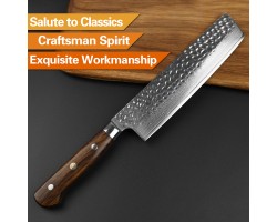 Xinzuo Yun Damascus cleaver Nakiri knife 180мм-foto2