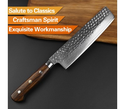 Xinzuo Yun Damascus cleaver Nakiri knife 180мм