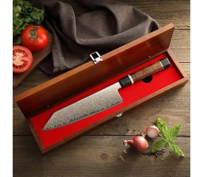 Xinzuo ZHEN Шеф (Gyuto) 210mm сталь 12Cr18MoV в обкладках з кольорового дамаску