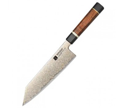 Xinzuo ZHEN Шеф (Gyuto) 210mm сталь 12Cr18MoV в обкладках з кольорового дамаску