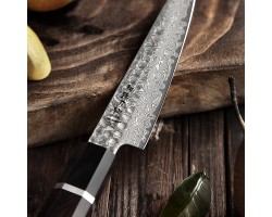 HEZHEN Retro Black Damascus Petty ніж, 130мм-foto3