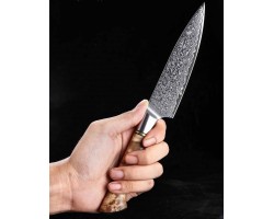 HEZHEN MS Damascus Petty, універсальний ніж, 133мм-foto6