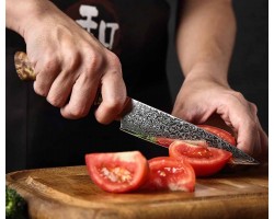 HEZHEN MS Damascus Petty, універсальний ніж, 133мм-foto4