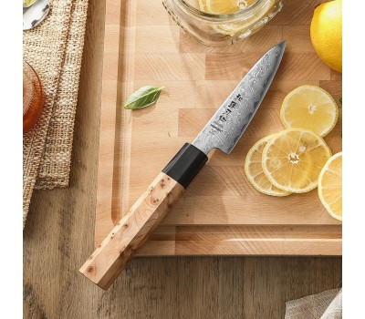 HEZHEN Aogami Blue Steel No.2 Damascus Овочевий ніж 106 mm