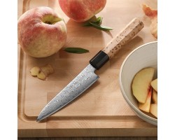 HEZHEN Aogami Damascus Універсальний ніж 135 mm-foto6