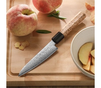 HEZHEN Aogami Blue Steel No.2 Damascus Універсальний ніж 135 mm