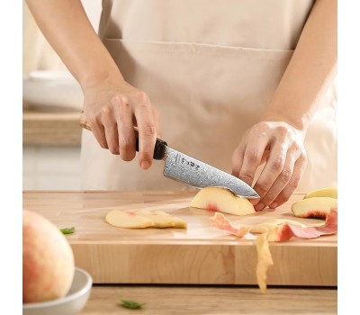 HEZHEN Aogami Blue Steel No.2 Damascus Універсальний ніж 135 mm