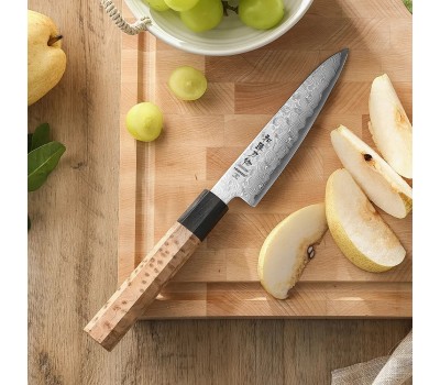 HEZHEN Aogami Blue Steel No.2 Damascus Універсальний ніж 135 mm