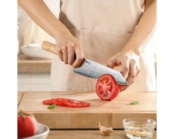 HEZHEN Aogami Damascus Бунка ніж 215 mm-foto7