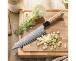 HEZHEN Aogami Damascus Бунка ніж 215 mm-foto8