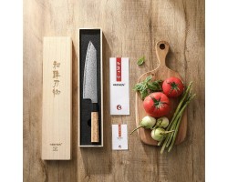 HEZHEN Aogami Damascus Бунка ніж 215 mm-foto4