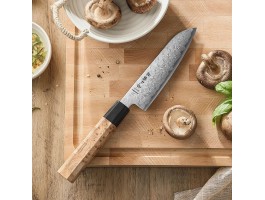 HEZHEN Aogami Damascus Сантоку ніж 140 mm HEZHEN Aogami Damascus Сантоку ніж 140 mm