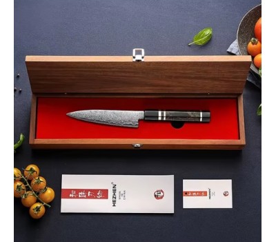 HEZHEN ZDP189 Damascus Petty, універсальний ніж, 141мм