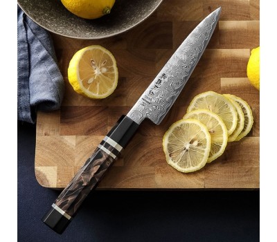 HEZHEN ZDP189 Damascus Petty, універсальний ніж, 141мм