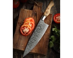 HEZHEN MS Damascus Gyuto, шеф ніж, 210мм-foto2