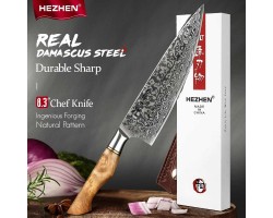 HEZHEN MS Damascus Gyuto, шеф ніж, 210мм