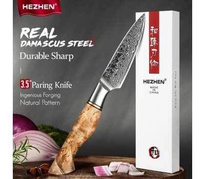 HEZHEN Master series Damascus Paring, овочевий ніж, 93мм HEZHEN Master series Damascus Paring, овочевий ніж, 93мм