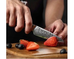 HEZHEN MS PRO Damascus Paring, овочевий ніж, 93мм-foto6