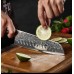 HEZHEN Master series Damascus Santoku, Сантоку ніж, 180мм